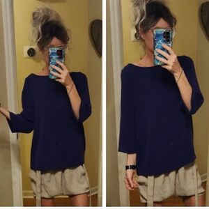 Ann Taylor Loft Eggplant Purple Flowy Boatneck Top